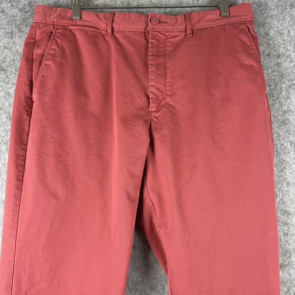 J Crew Pant Mens 36x34 Pink 1040 Athletic Fit Broken In Chino Flat Front Cotton - Picture 2 of 15